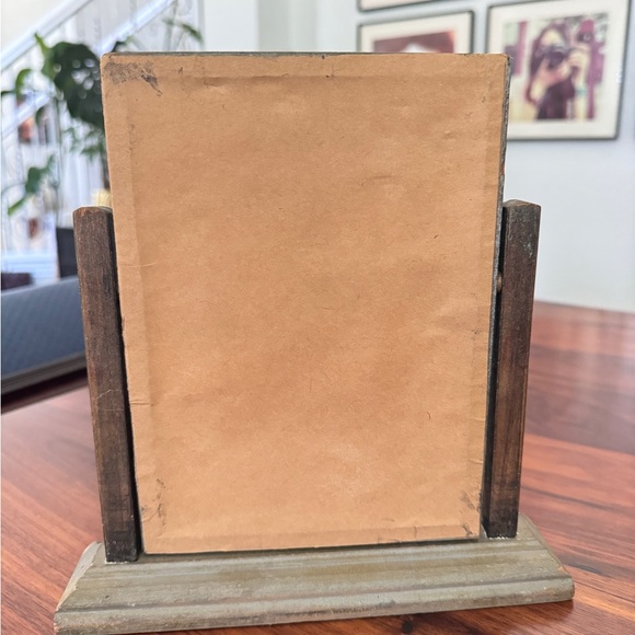 Tilt Swing Picture Frame Antique Art Deco Swinging Tabletop Carved Wood W Photo - Picture 7 of 16